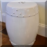 F17. White garden stool. 19”h 